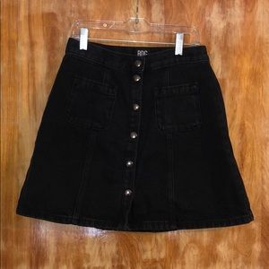 Urban Outfitters Black Jean Skirt w/ Front Buttons